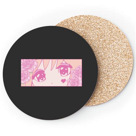 Coquette Aesthetic Pink Anime Eyes Downtown Aesthetic Girl Coasters ...