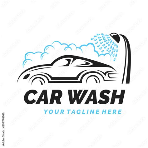 Hand drawn car wash logo background.Vector Stock Vector | Adobe Stock