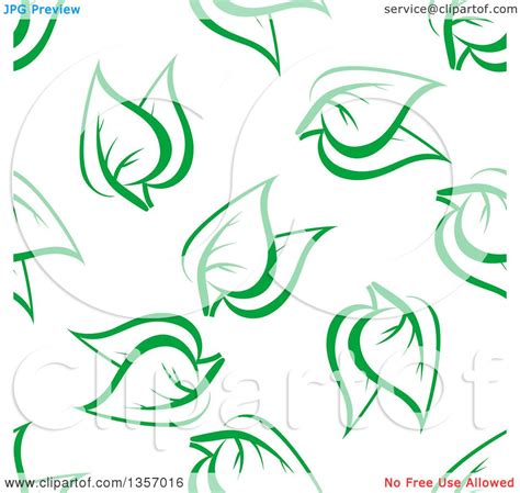 Clipart of a Seamless Background Pattern of Green Leaves - Royalty Free Vector Illustration by ...