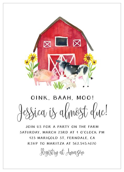 Friendly Farm Baby Shower Invitations by Basic Invite