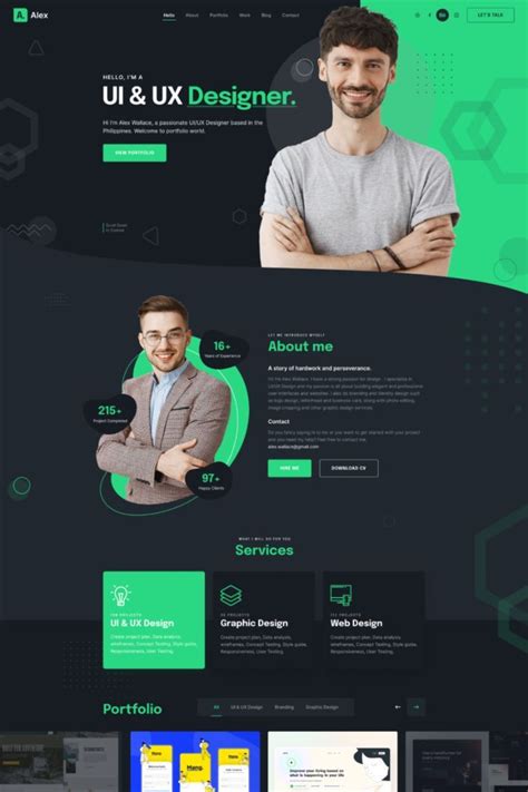 Alex - Modern & Creative Personal Portfolio Figma Template | Portfolio ...