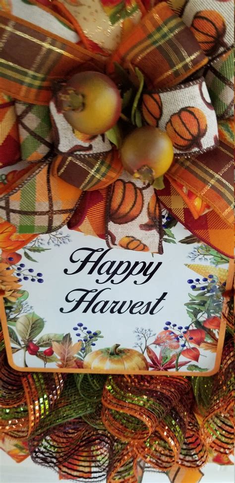 Fall Thanksgiving Wreath Autumn Harvest Front Door Decor. - Etsy