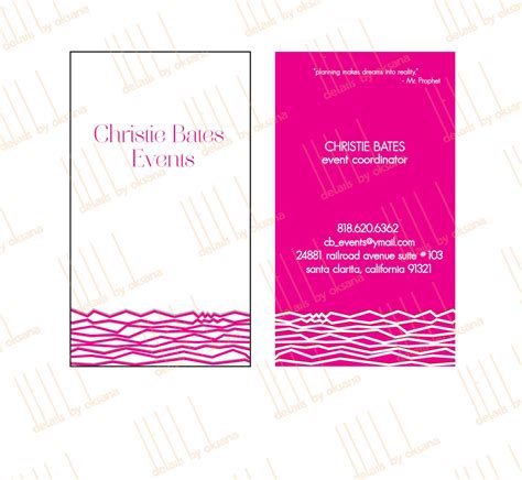 got a brand?: Business card for an event planner.