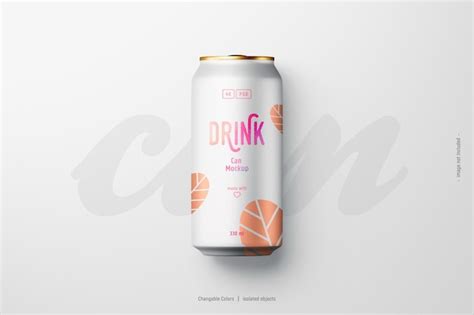 Premium PSD | Soda or beer can Mockup top view