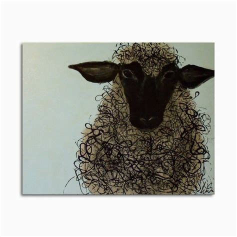 Original Painting Abstract Black Sheep