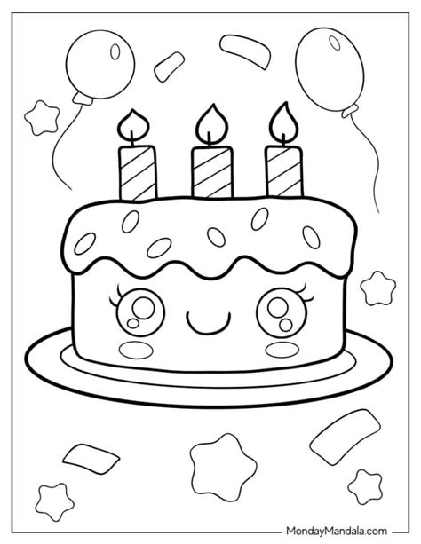 Birthday Cake Coloring Pages Preschool Halloween