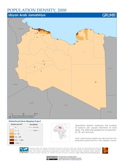 Libya population density (2000) | Map, Libya, Density