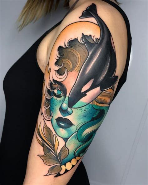 40+ Lovely Dolphin Tattoos and Meanings | Cuded | Ocean sleeve tattoos, Sleeve tattoos, Tattoos