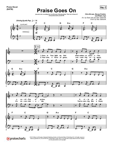 Praise Goes On Sheet Music PDF (Elevation Worship) - PraiseCharts