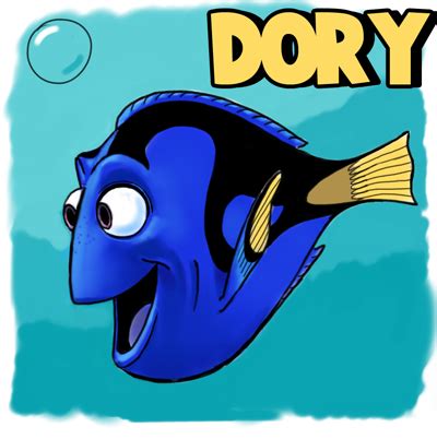 How to Draw Dory from Pixars Finding Nemo in Easy Steps Drawing Tutorial Cartoon Drawings Disney ...