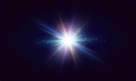 Glowing lens flares. Flash with colorful twinkle effect. Realistic ...