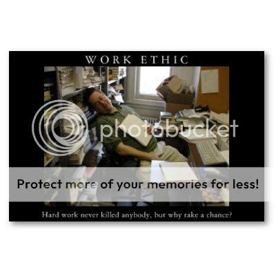 Funny Sticker and Meme: Work Ethic Funny Motivational Spoof Picture Mindriotjm