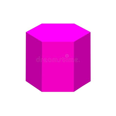 Purple Hexagonal Prism Basic Simple 3d Shapes Isolated on White ...