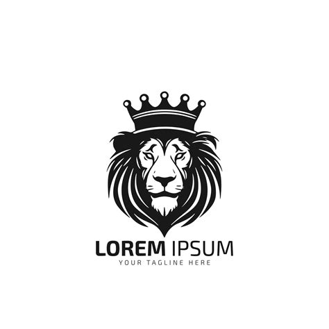 lion king aggressive logo vector template with crown 25739207 Vector Art at Vecteezy