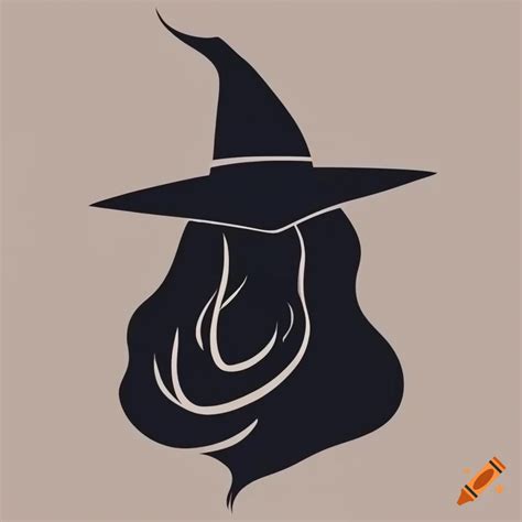 Witch silhouette logo design on Craiyon