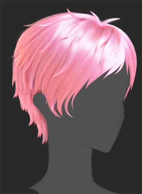 ArtStation - Anime male Short Hair Hairstyle (blender Particle hair ...