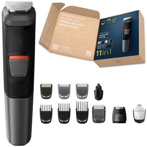 Buy Philips 11-in-1 All-in-One Trimmer, Series 5000 Grooming Kit for Beard, Hair & Body with 11 ...