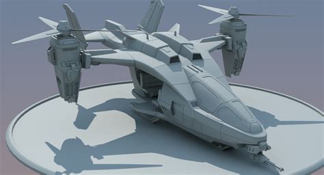 futuristic dropship 3d model