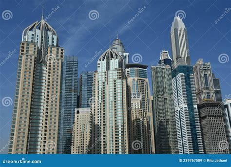 View of Dubai Marina in the UAE Editorial Stock Image - Image of background, arabic: 239767589