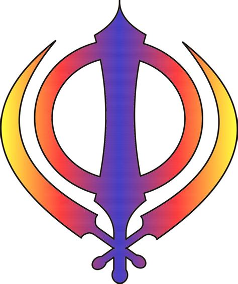 Sikh symbol - Khanda multicoloured Red, blue and yellow | Flickr