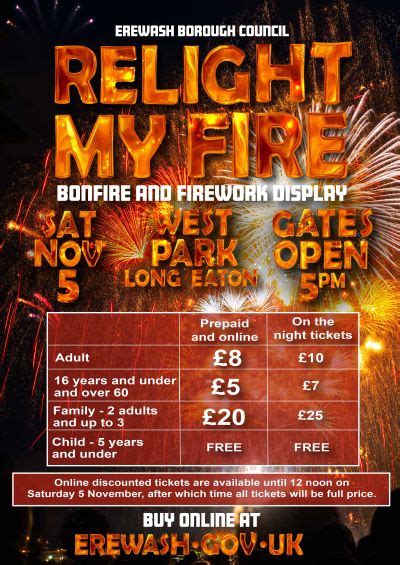 “Relight My Fire” Bonfire and Firework Display | LIVE Tickets