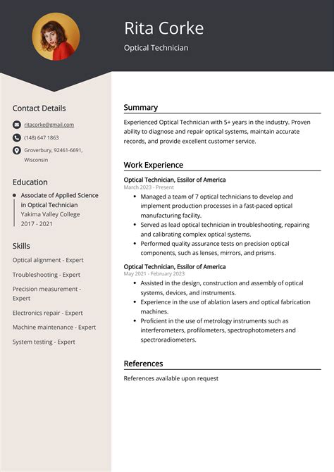 Optical Technician Resume: Job Description, Sample & Guide