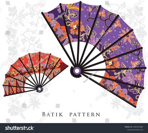 Hand Fan Batik Vector Betawi Motif Stock Vector (Royalty Free ...