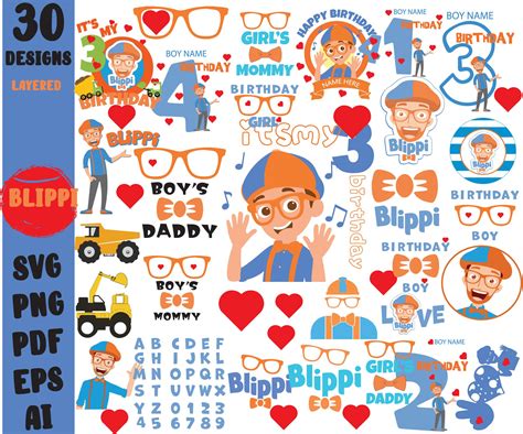 Blippi Svg Blippi Font Blippi Font Svg Birthday Svg Etsy Hong Kong ...