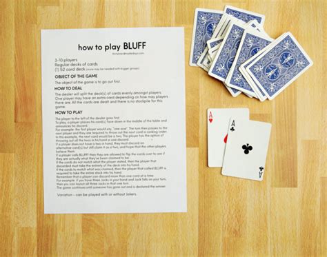 Card Games for Kids: Bluff from Thirty Handmade Days