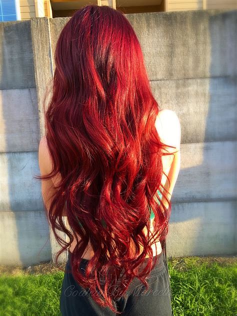 Beautiful long red mermaid hair Dyed Red Hair, Dye My Hair, Blood Red Hair, Fiery Red Hair, Hair ...
