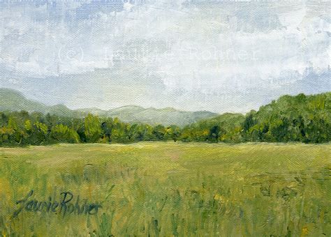 Oil ORIGINAL Painting Landscape Vermont Fields Pasture Mountains Sky ...