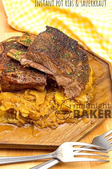 Instant Pot Ribs & Sauerkraut - The Midnight Baker