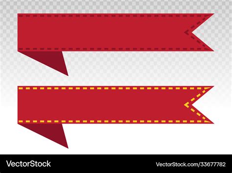 Red ribbon banner flat design on a transparent Vector Image