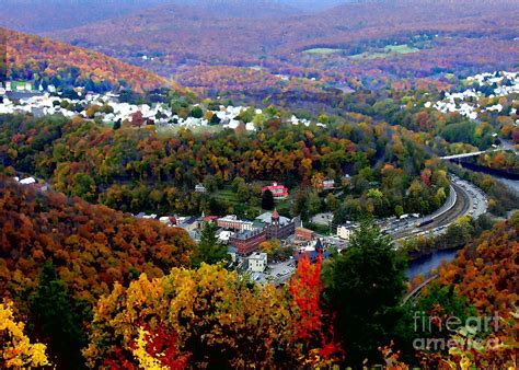 Panorama of Jim Thorpe PA Switzerland of America - Abstracted foliage Photograph by Jacqueline M ...