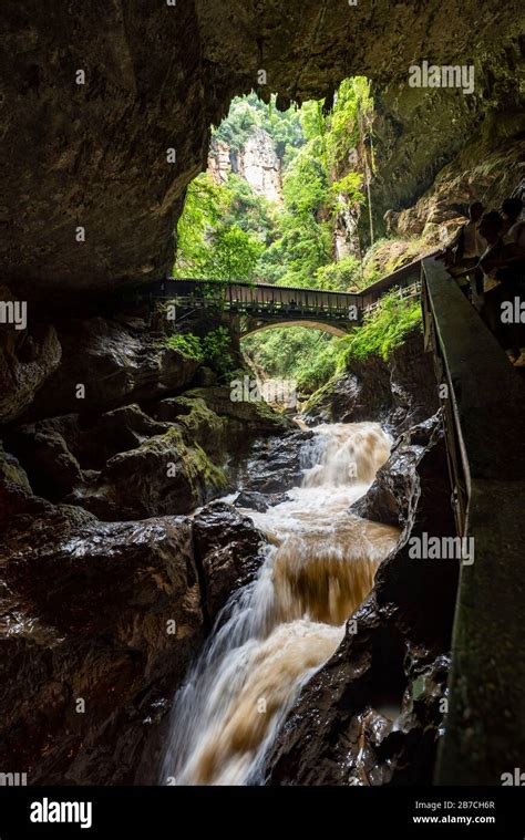 Terrifying Gorge and Diehong Bridge at Jiuxiang Gorge and Caves ...