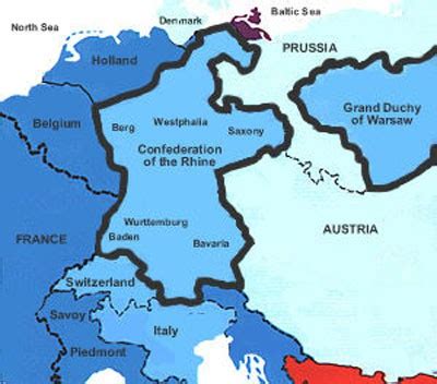 Map of Europe with the Confederation of the Rhine, 1806 - napoleon.org