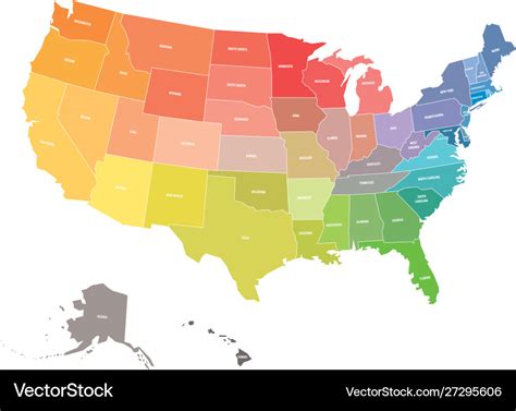 Map usa united states america in colors Royalty Free Vector