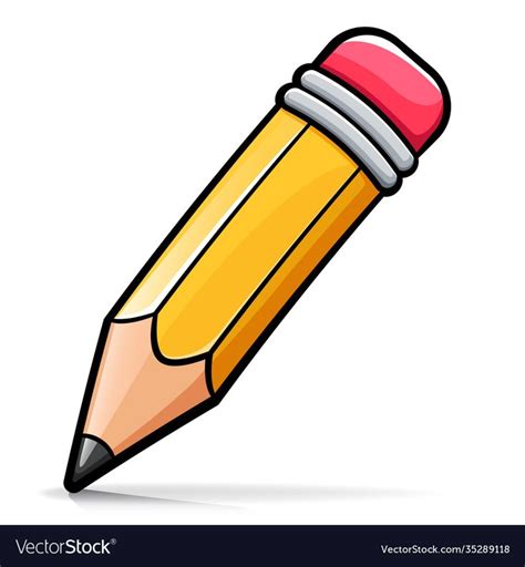 Wooden pencil cartoon vector image on VectorStock | Pencil clipart ...