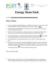 Energy Skate Park: Exploring Kinetic and Potential Energy in | Course Hero