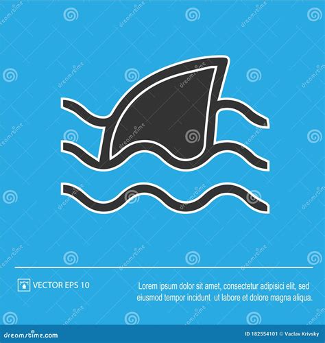 Shark Fin Vector Icon Eps 10. Simple Isolated Illustration Stock Vector - Illustration of flat ...