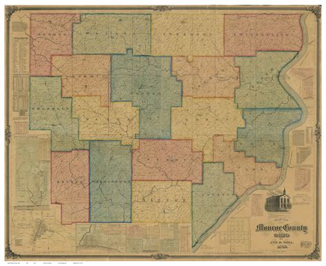 Monroe County Ohio 1869 - Old Map Reprint - OLD MAPS