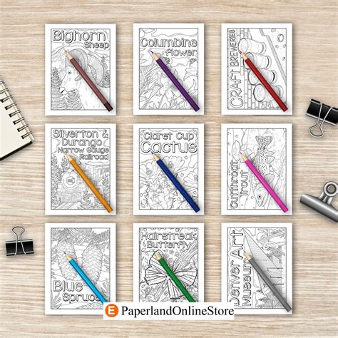 Colorado Coloring Book Coloring Books for Adults Blue - Etsy