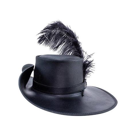 Leather Cavalier's Hat with Musket Bank and Removable Feather – American Hat Makers