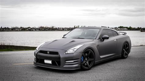 Nissan GT-R R35 Matte Black Car Tuning HD desktop wallpaper ...