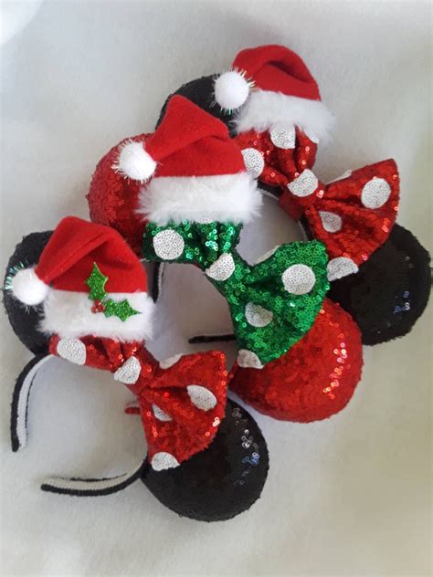 Christmas Minnie Santaclassic Holiday Ears - Etsy | Diy disney ears, Mickey christmas, Diy ...