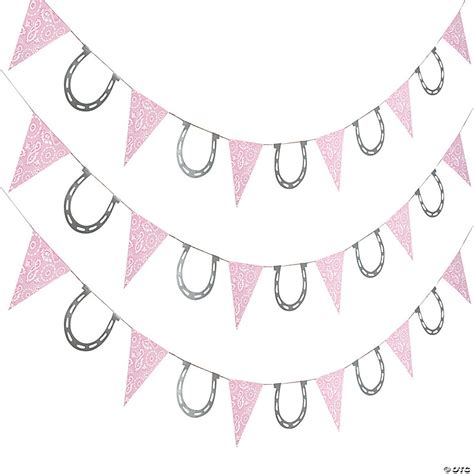 Pink Cowgirl Paper Pennant Banner | Oriental Trading