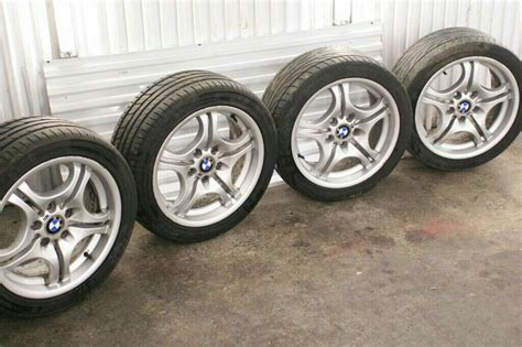 BMW OEM E46 M SPORT DOUBLE SPOKE STYLE 68 LIGHT ALLOY WHEELS RIMS ...