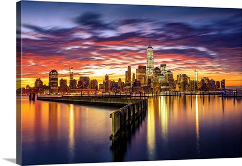 USA, New York City, Manhattan Skyline With Freedom Tower From New ...