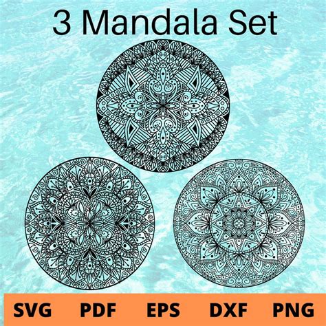 Mandala SVG Bundle Mandala Svg Set Circular Mandala Bungle 3 - Etsy