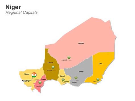 Editable PowerPoint Map: Niger Map